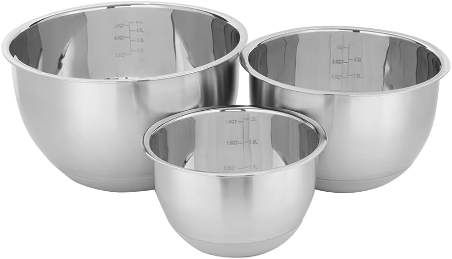 3pc Nested Mixing Bowl w/ Non-Slip Base