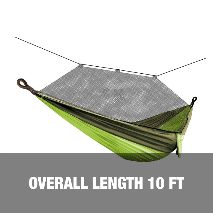 Hammock in a Bag with mosquito net and adjustable tree straps