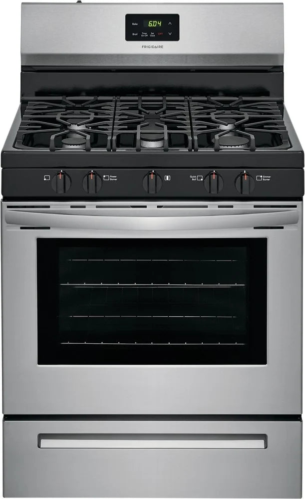 Frigidaire 30 Inch Freestanding Gas Range with 5 Sealed Burners, 5.0 Cu. Ft. : Stainless Steel