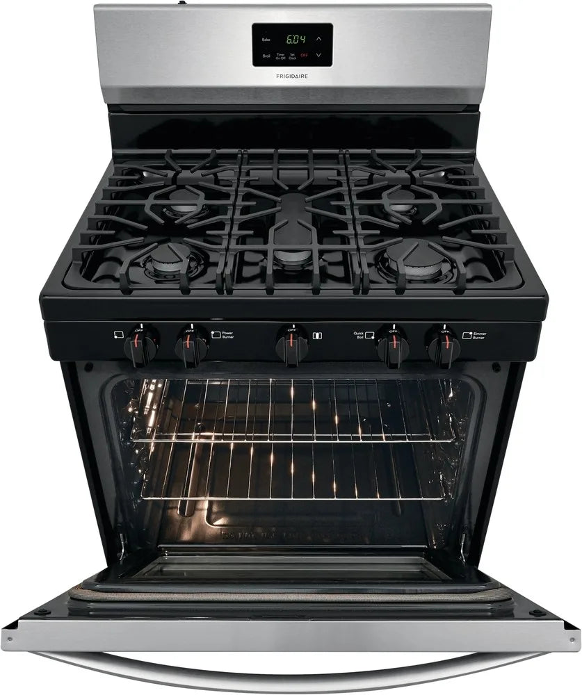 Frigidaire 30 Inch Freestanding Gas Range with 5 Sealed Burners, 5.0 Cu. Ft. : Stainless Steel