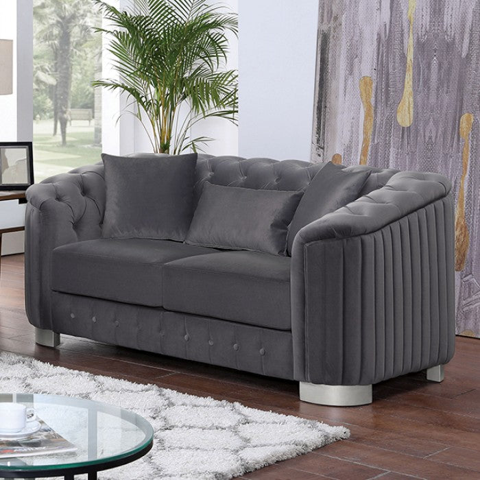 Castellon Love Seat Dark Grey