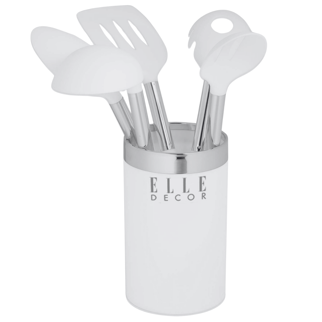 6 piece kitchen utensil set - silver